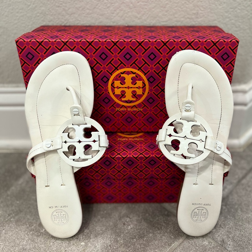 Tory Burch Miller Sandal - White Size 10